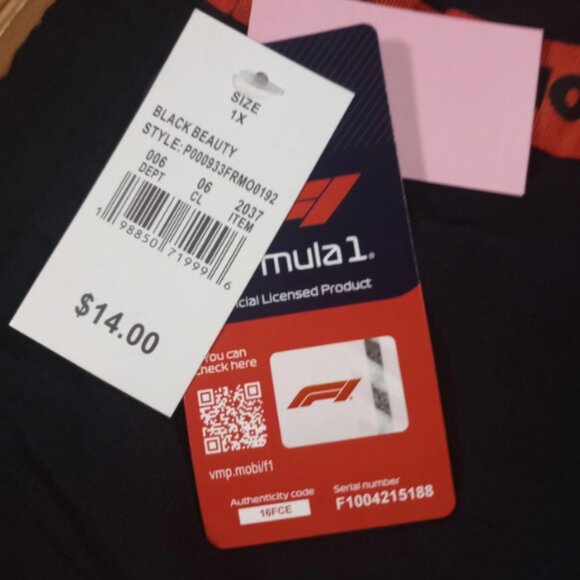 FORMULA 1 Black/Red Graphic Logo Racing Shorts Women's 1X - Picture 5 of 10